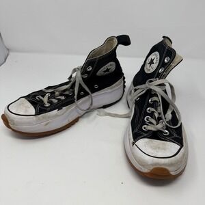 Converse Run Star‎ Hike High Top Sneakers Black Platform Shoes W9 M7.5 *flaws*